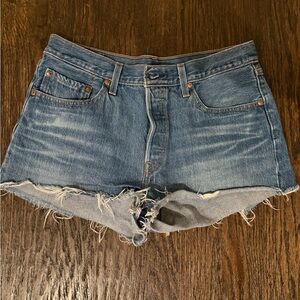 Levi's Distressed Blue Jean Shorts